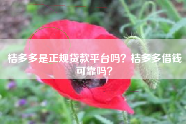 桔多多是正规贷款平台吗？桔多多借钱可靠吗？