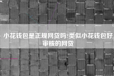 小花钱包是正规网贷吗?类似小花钱包好审核的网贷