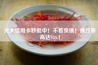 光大信用卡秒批中！不看负债！通过率高达95%！