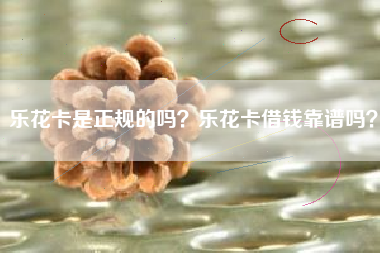 乐花卡是正规的吗？乐花卡借钱靠谱吗？