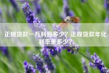 正规贷款一万利息多少？正规贷款年化利率是多少？
