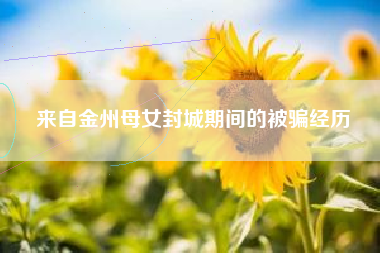 来自金州母女封城期间的被骗经历