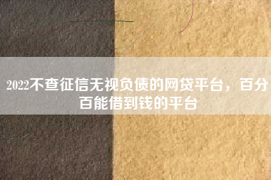2022不查征信无视负债的网贷平台，百分百能借到钱的平台