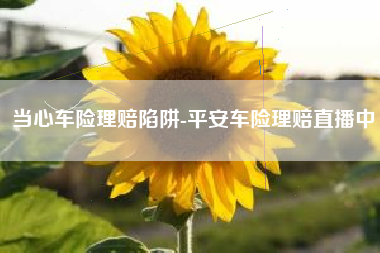 当心车险理赔陷阱-平安车险理赔直播中