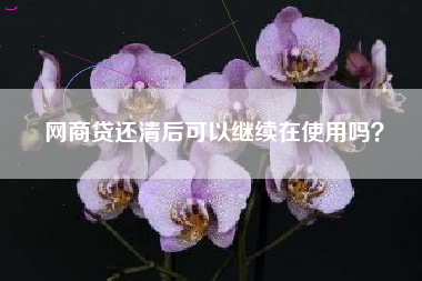 网商贷还清后可以继续在使用吗？