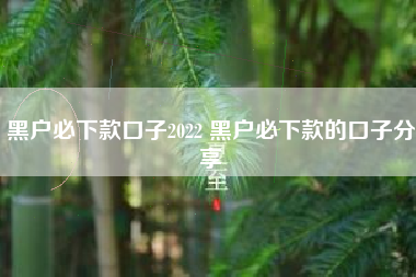黑户必下款口子2022 黑户必下款的口子分享