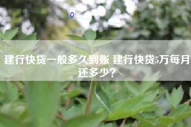 建行快贷一般多久到账 建行快贷5万每月还多少？