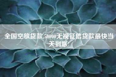 全国空放贷款,50000无视征信贷款最快当天到账!