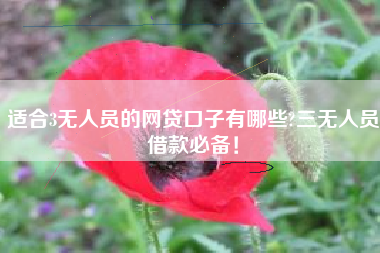 适合3无人员的网贷口子有哪些?三无人员借款必备！