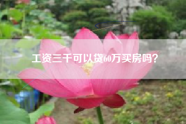 工资三千可以贷60万买房吗？