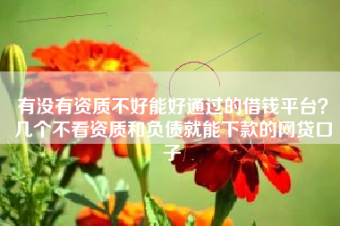 有没有资质不好能好通过的借钱平台？几个不看资质和负债就能下款的网贷口子