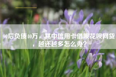 90后负债40万，其中信用卡借呗花呗网贷，越还越多怎么办？