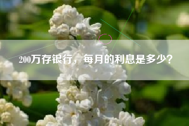 200万存银行，每月的利息是多少？