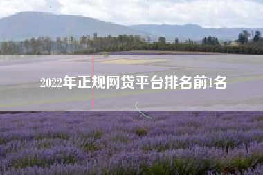 2022年正规网贷平台排名前1名