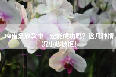 360借条放款中一定能成功吗？这几种情况小心被拒！