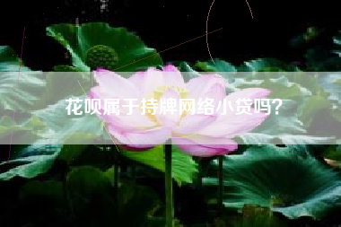 花呗属于持牌网络小贷吗？