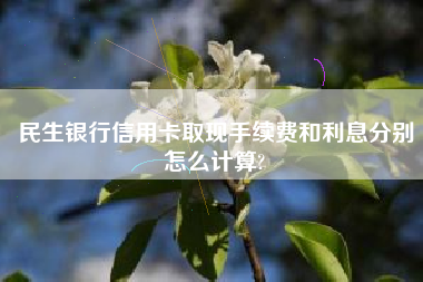 民生银行信用卡取现手续费和利息分别怎么计算?