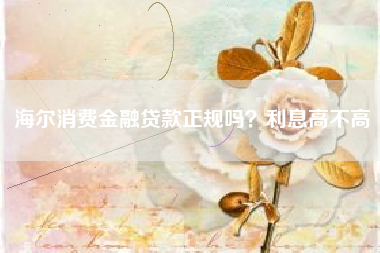 海尔消费金融贷款正规吗？利息高不高