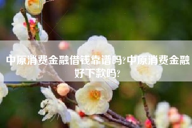 中原消费金融借钱靠谱吗?中原消费金融好下款吗?