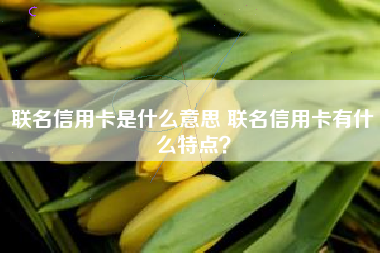 联名信用卡是什么意思 联名信用卡有什么特点？