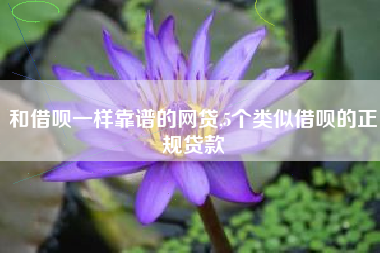 和借呗一样靠谱的网贷,5个类似借呗的正规贷款