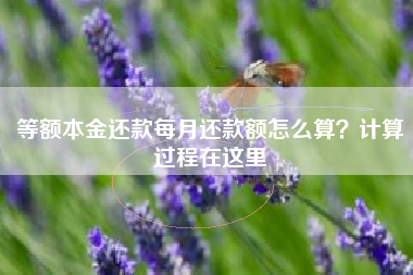 等额本金还款每月还款额怎么算？计算过程在这里