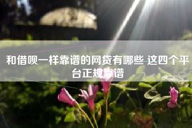 和借呗一样靠谱的网贷有哪些 这四个平台正规靠谱