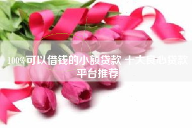 100%可以借钱的小额贷款 十大良心贷款平台推荐