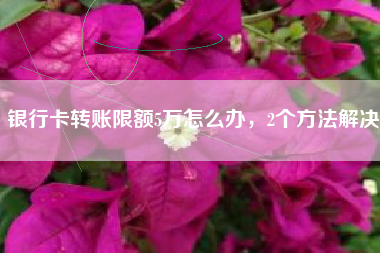 银行卡转账限额5万怎么办，2个方法解决
