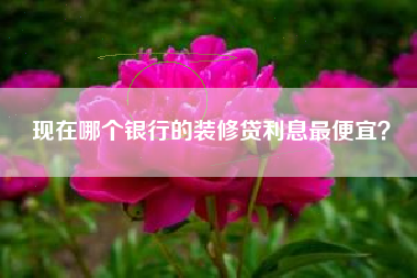现在哪个银行的装修贷利息最便宜？