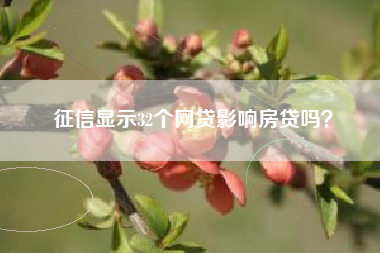征信显示32个网贷影响房贷吗？