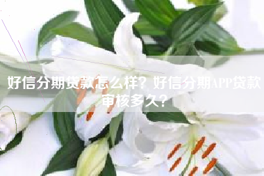 好信分期贷款怎么样？好信分期APP贷款审核多久？