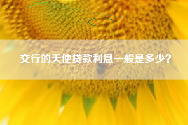 交行的天使贷款利息一般是多少？