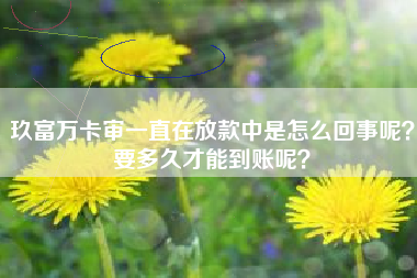 玖富万卡审一直在放款中是怎么回事呢？要多久才能到账呢？