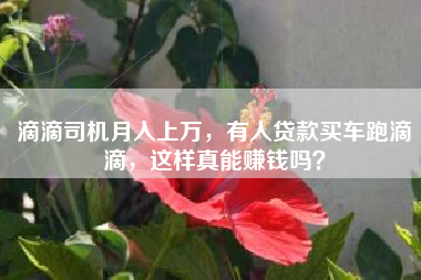 滴滴司机月入上万，有人贷款买车跑滴滴，这样真能赚钱吗？