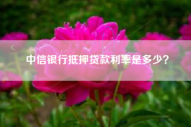 中信银行抵押贷款利率是多少？