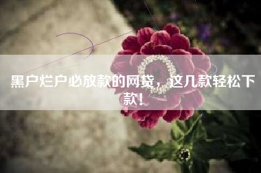 黑户烂户必放款的网贷，这几款轻松下款！