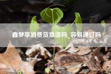 鑫梦享消费贷靠谱吗_容易通过吗