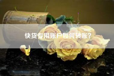 快贷专用账户如何转账？