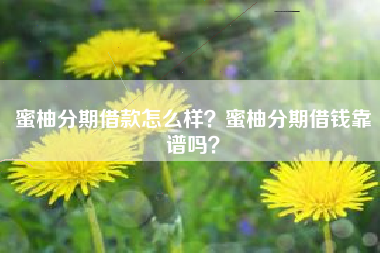 蜜柚分期借款怎么样？蜜柚分期借钱靠谱吗？