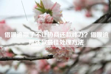 借呗逾期了不让协商还款咋办？借呗逾期还款最佳处理方法