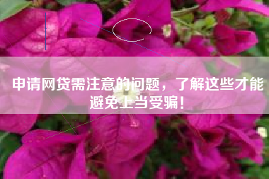 申请网贷需注意的问题，了解这些才能避免上当受骗！