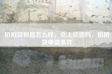 拍拍贷利息怎么样，会上征信吗，拍拍贷申请条件