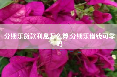 分期乐贷款利息怎么算,分期乐借钱可靠吗