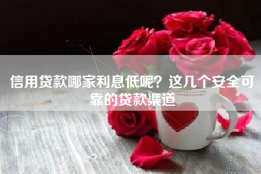 信用贷款哪家利息低呢？这几个安全可靠的贷款渠道