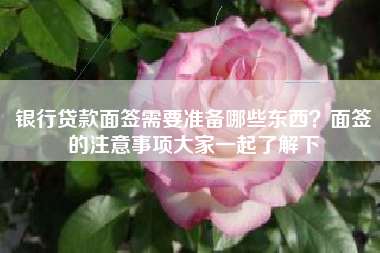 银行贷款面签需要准备哪些东西？面签的注意事项大家一起了解下