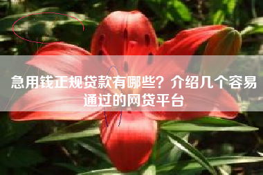 急用钱正规贷款有哪些？介绍几个容易通过的网贷平台