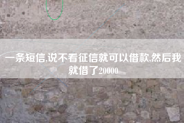 一条短信,说不看征信就可以借款,然后我就借了20000