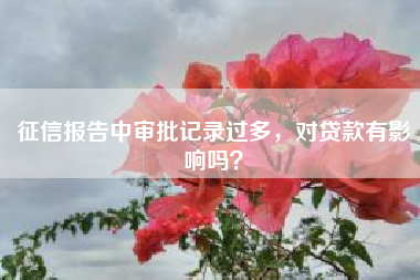 征信报告中审批记录过多，对贷款有影响吗？