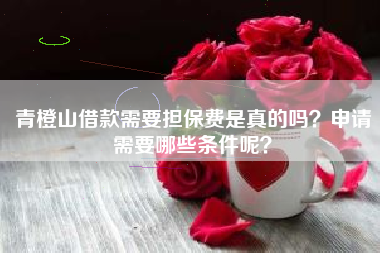 青橙山借款需要担保费是真的吗？申请需要哪些条件呢？